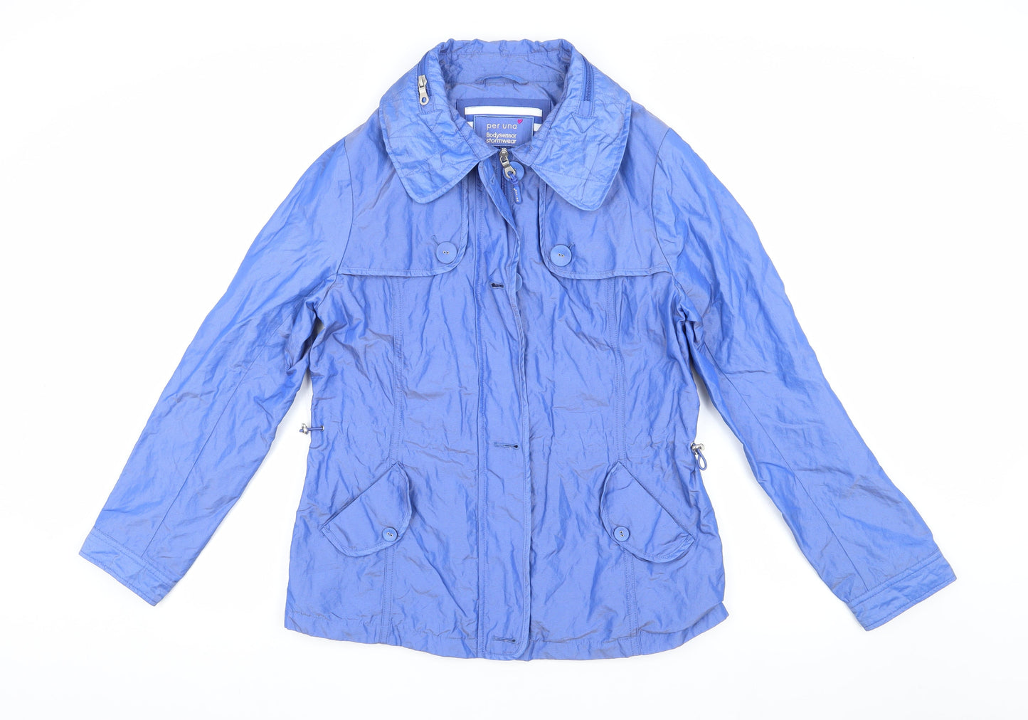 Marks and Spencer Women's Blue Rain Jacket Size 10