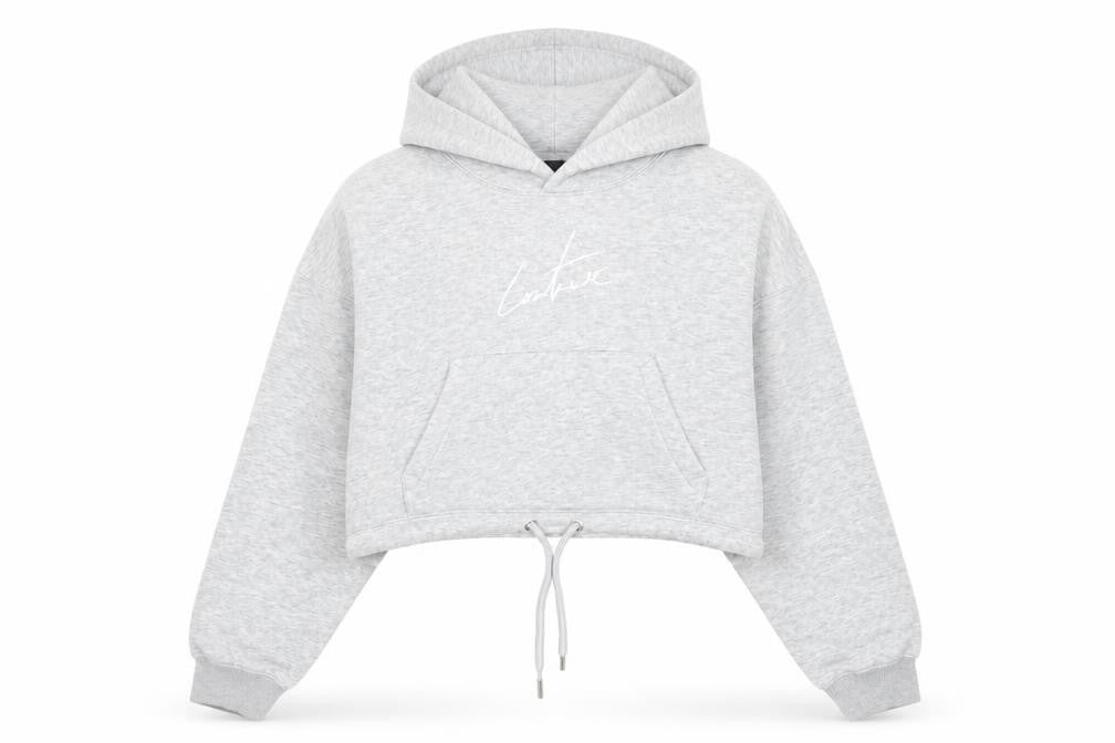Couture Women's Grey Pullover Hoodie M Relaxed Fit