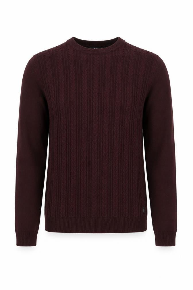 Jack & Jones Men's Red Cable-Knit Pullover Jumper S