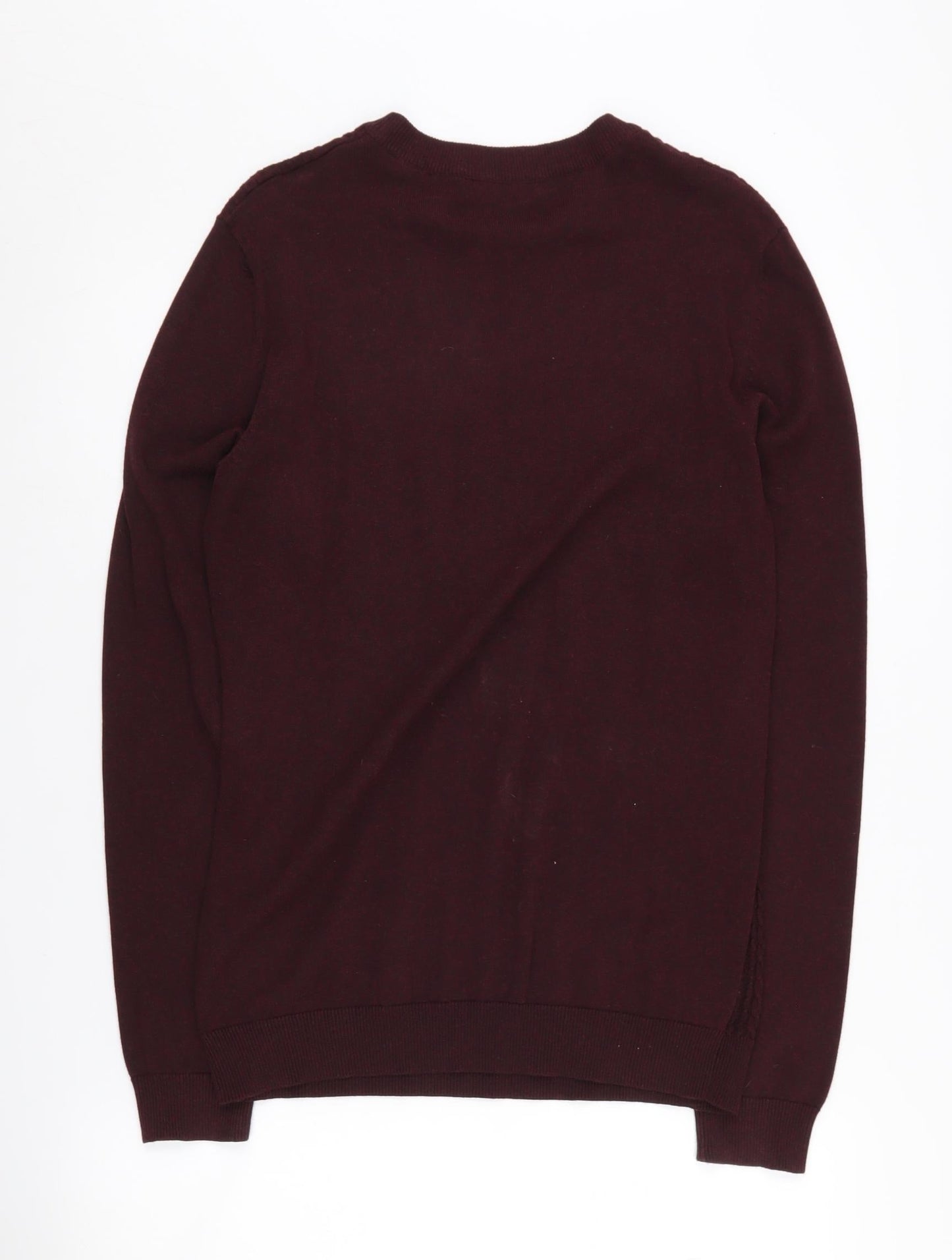 Jack & Jones Men's Red Cable-Knit Pullover Jumper S