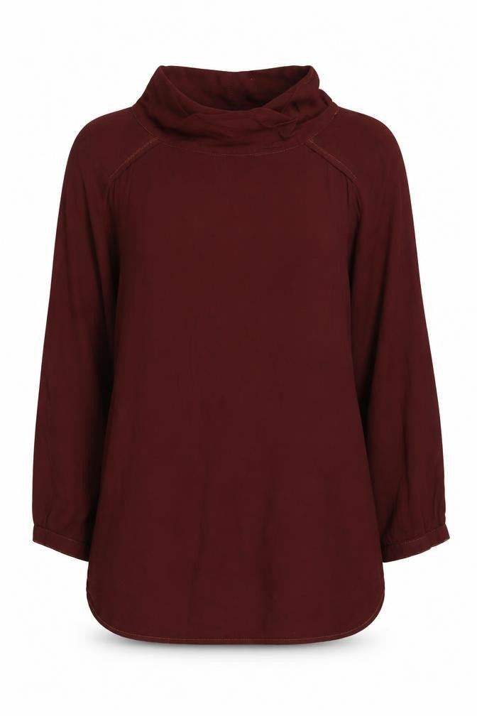 White Stuff Women's Red Long Sleeve High Neck Top - Size 12