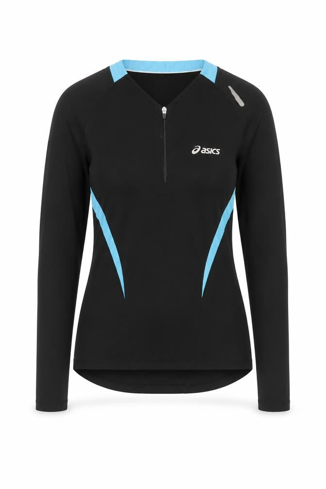 Asics Women's XS Black Long Sleeve 1/4 Zip Top