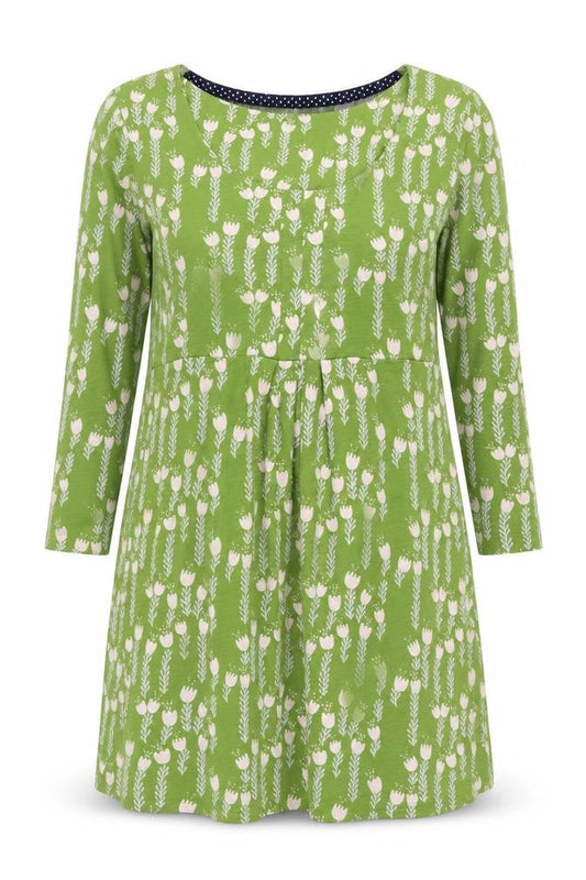 White Stuff Women's Green Floral Shift Dress Size 12