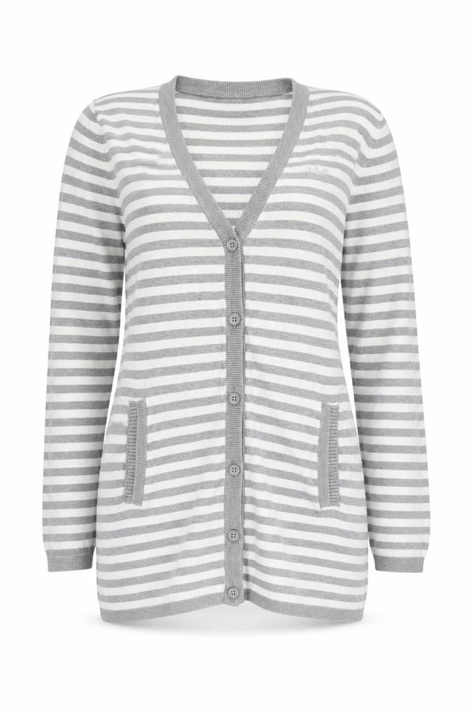 Adidas Women's Grey Striped Cardigan Size 10