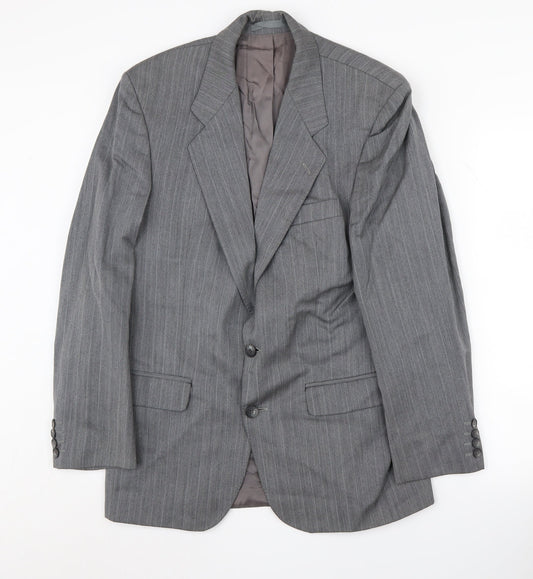 Centaur Men's Grey Wool Blazer 38 Regular Suit Jacket