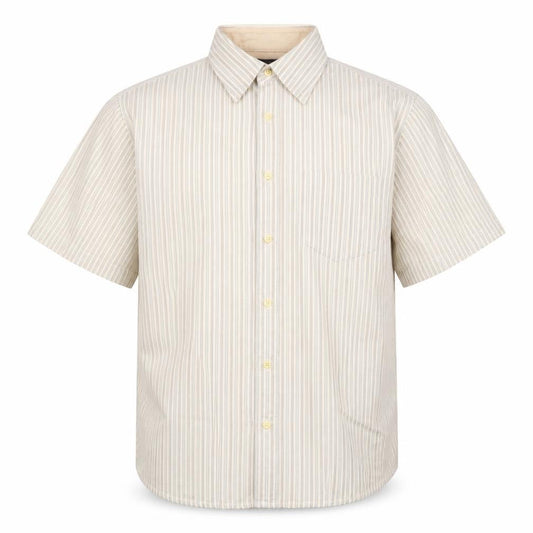 Dockers Men's Beige Striped Short Sleeve Shirt M