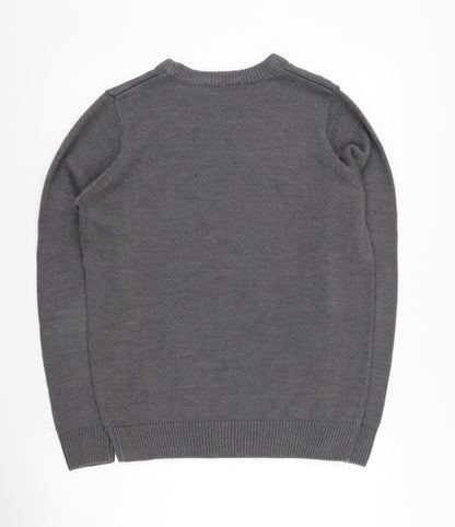 James Pringle Men's Grey Fair Isle Pullover Jumper S