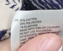 Close-up detail of White Stuff Geometric Shift Dress Blue, size 10