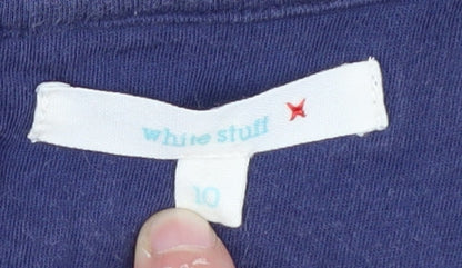 Brand and care label for White Stuff Geometric Shift Dress Blue, size 10