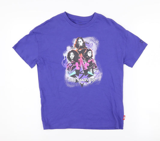 Marks and Spencer Girls Purple Marvel T-Shirt 10-11 Years
