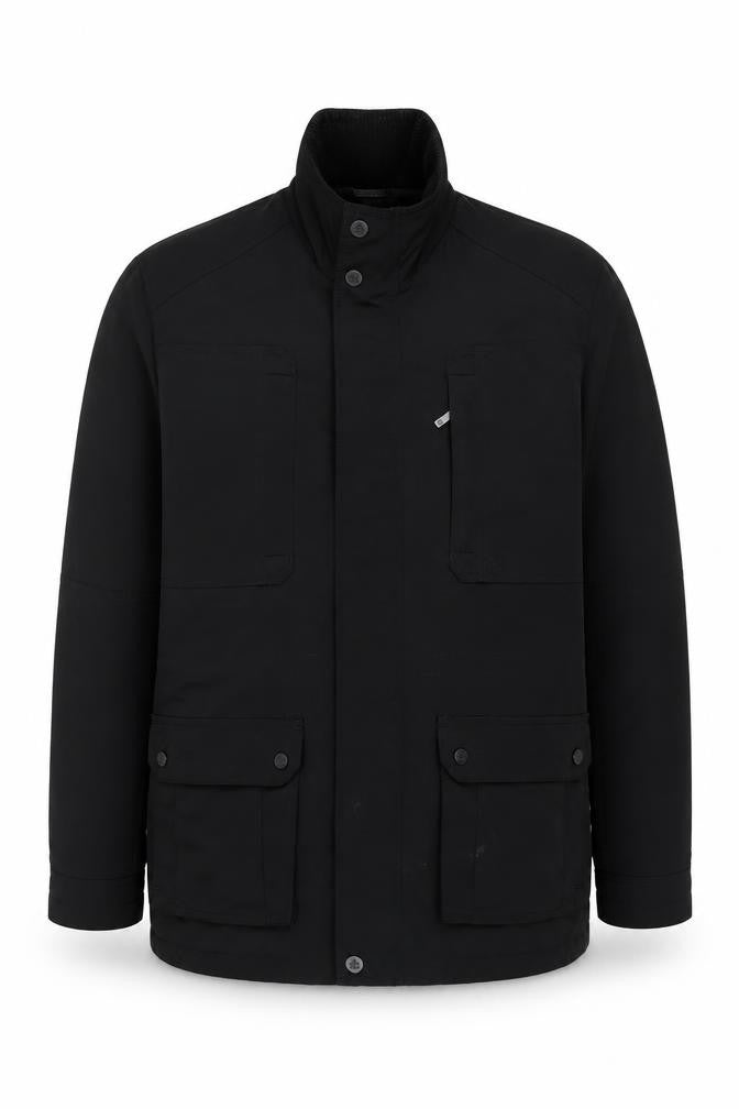 Jeff Banks Men's Black M Jacket with Collared Stand-Up