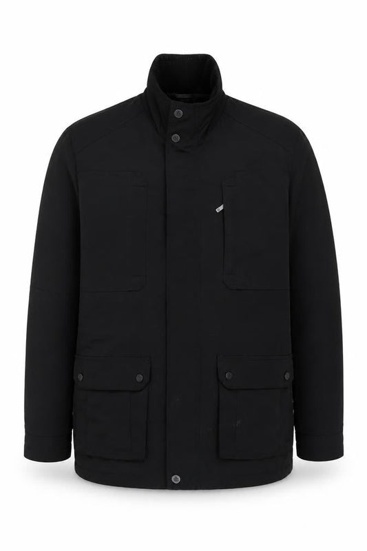 Jeff Banks Men's Black M Jacket with Collared Stand-Up