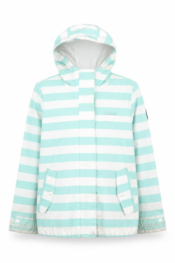 Regatta Girls Blue Striped Rain Coat, 8 Years