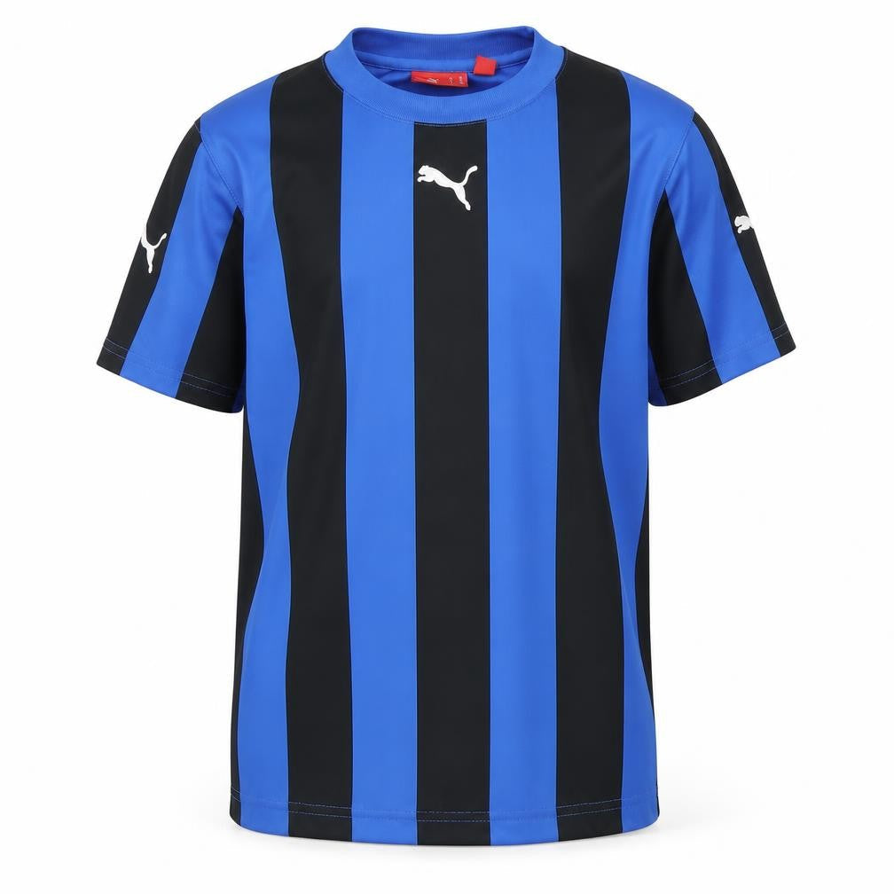 Puma Boys Blue Black Striped Sports T-Shirt Size 10-11 Yrs