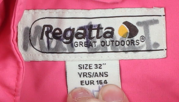 Regatta Girls Pink Hooded Waterproof Jacket 11-12yrs