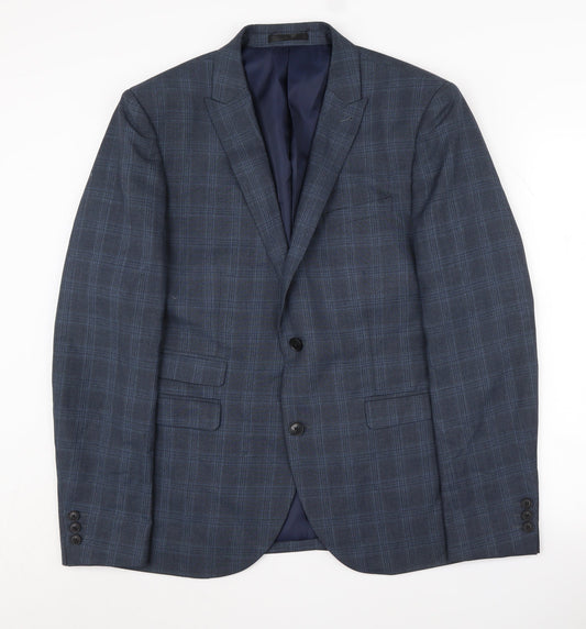 Next Men's Blue Plaid Blazer Jacket 42R