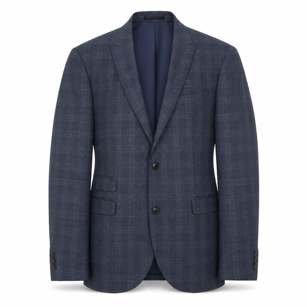 Next Men's Blue Plaid Blazer Jacket 42R