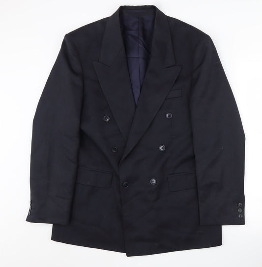 Sergio Rossi Men's Blue Blazer, 38R, Double-Breasted