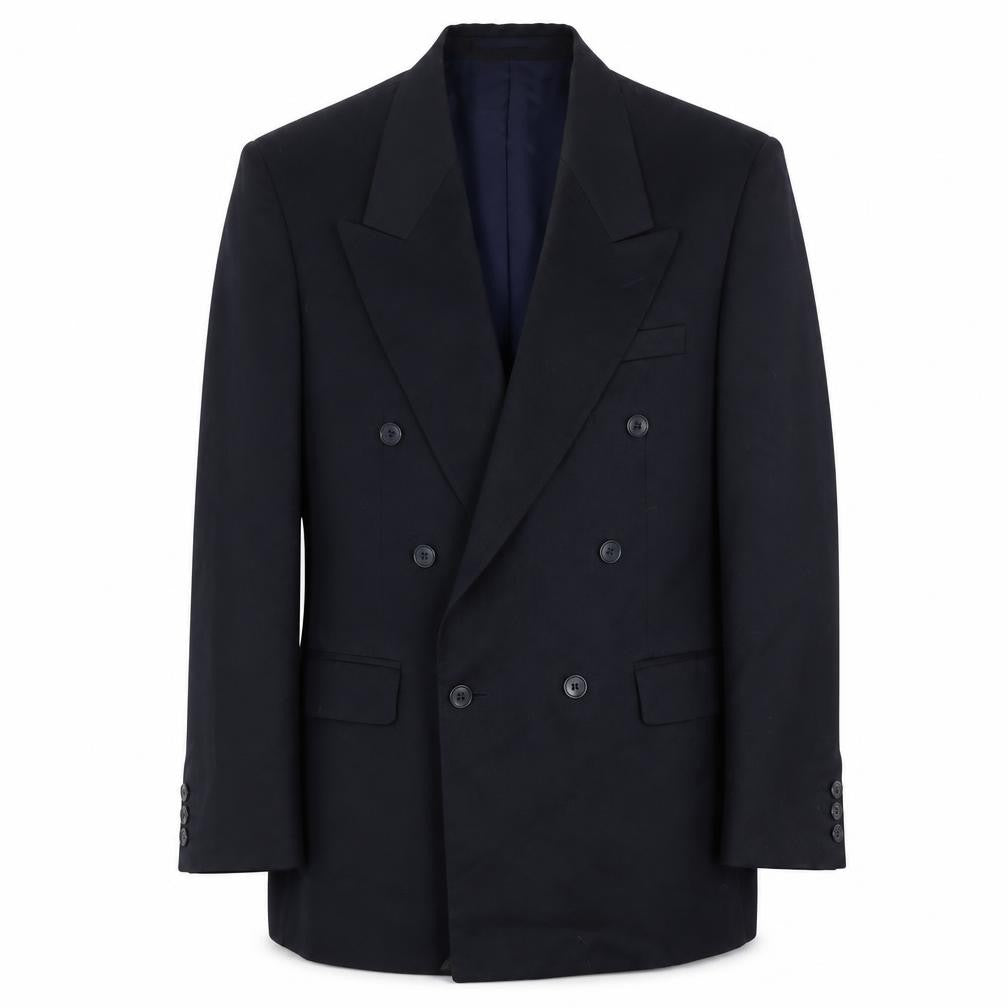 Sergio Rossi Men's Blue Blazer, 38R, Double-Breasted