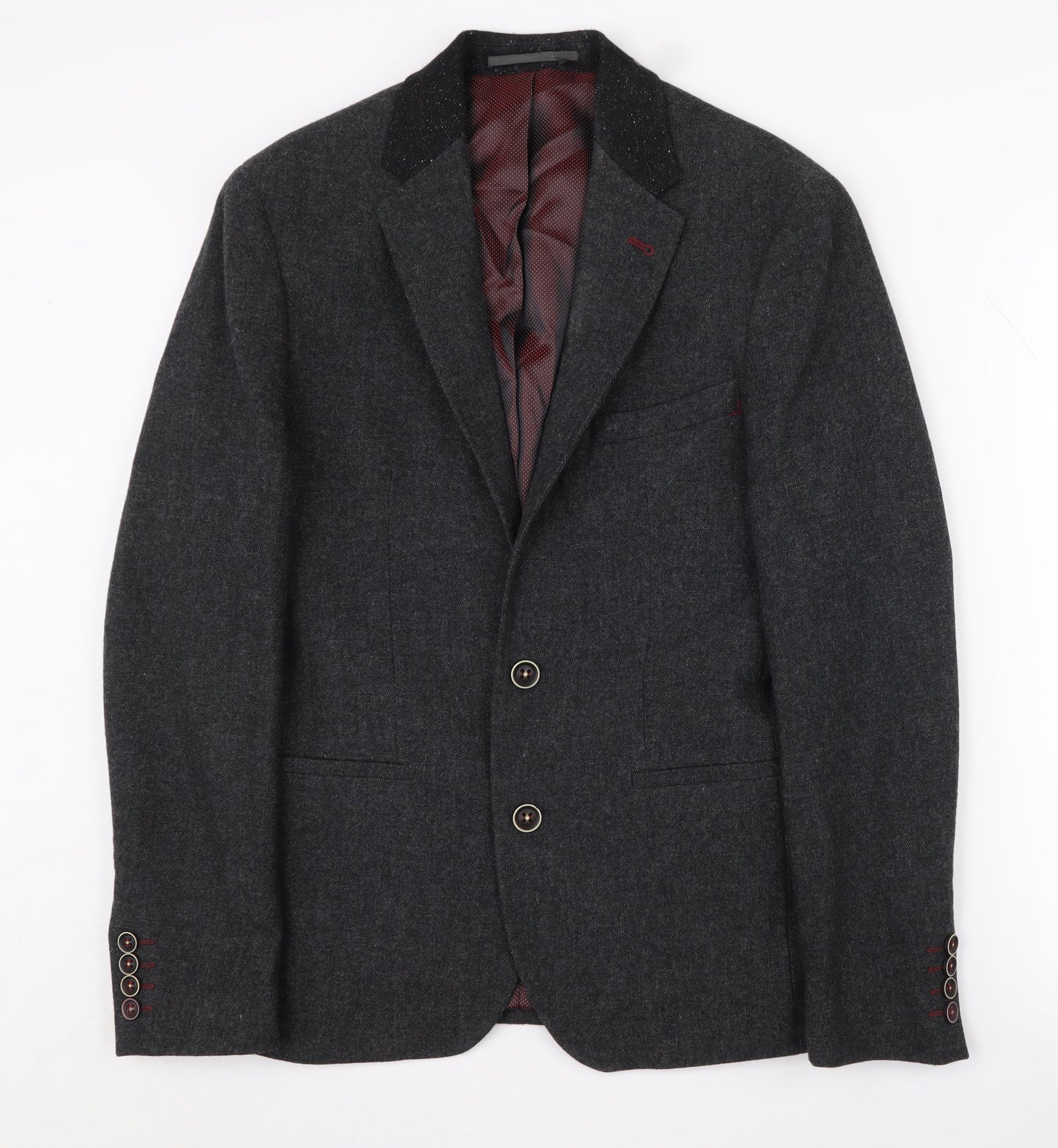 Remus Uomo Men's Grey Wool Blazer 36R Jacket