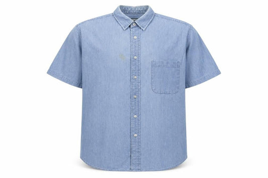 Hawkshead Men's Blue XL Denim Shirt, Casual Button-Up