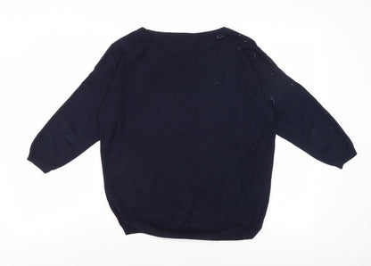Next Women's Navy Blue Owl Pullover Jumper Size 10