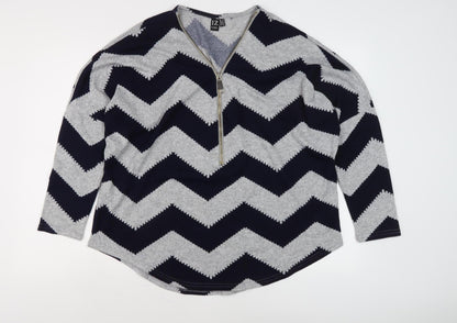 Izabel London Women's Multicoloured Zip Jumper Size 12