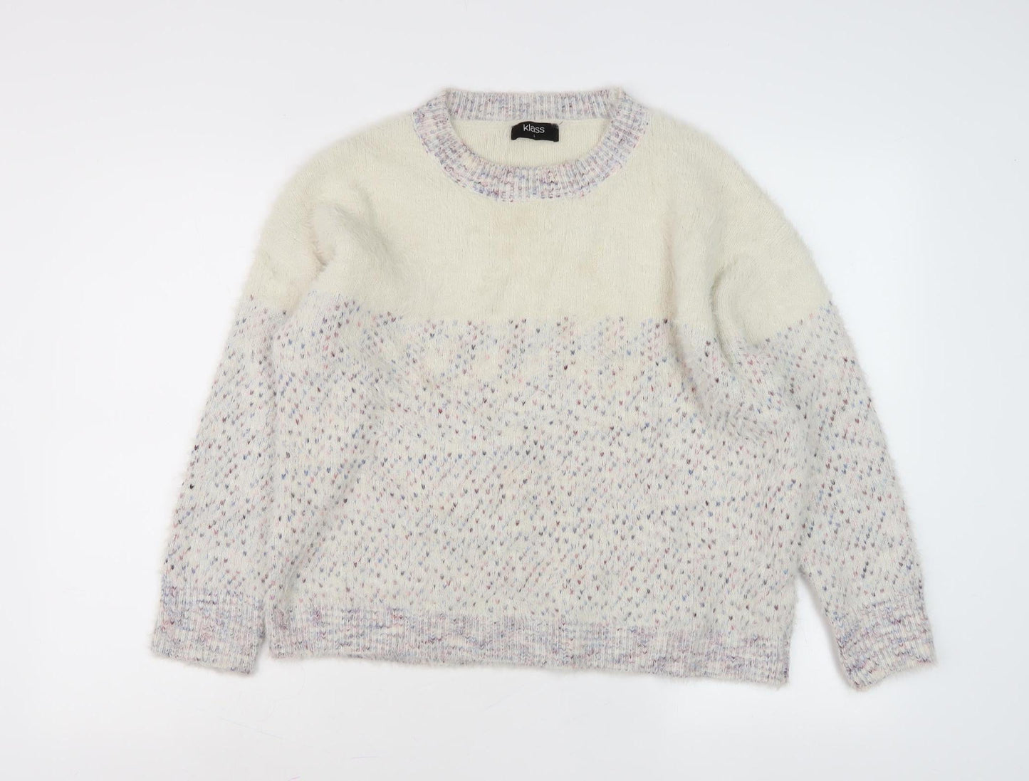 Klass Women's Multicoloured Chunky Knit Jumper L