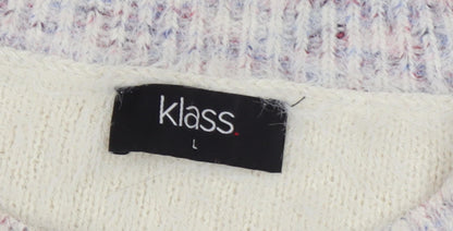 Klass Women's Multicoloured Chunky Knit Jumper L