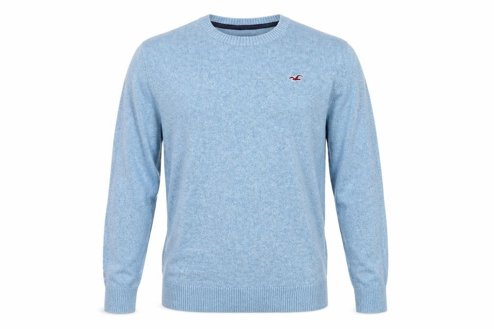 Hollister Men's Blue Cotton Pullover Jumper, Small