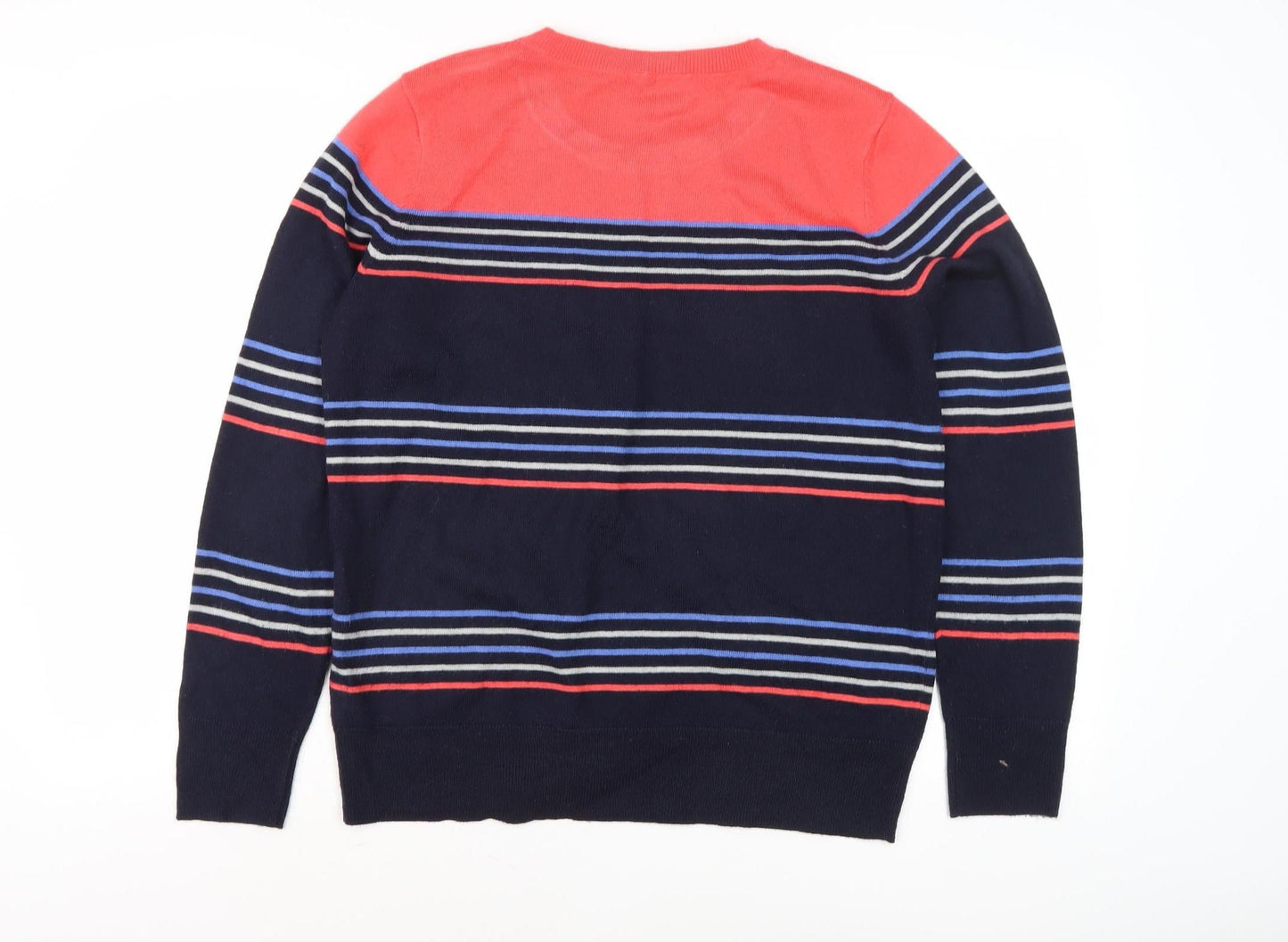 M&Co Women's Red/Blue Striped Pullover Jumper UK 14