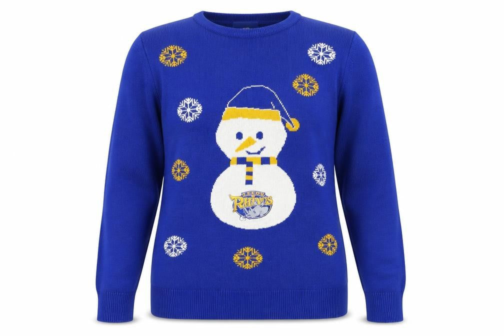 Leeds Rhinos Women's Blue Christmas Jumper Size 6