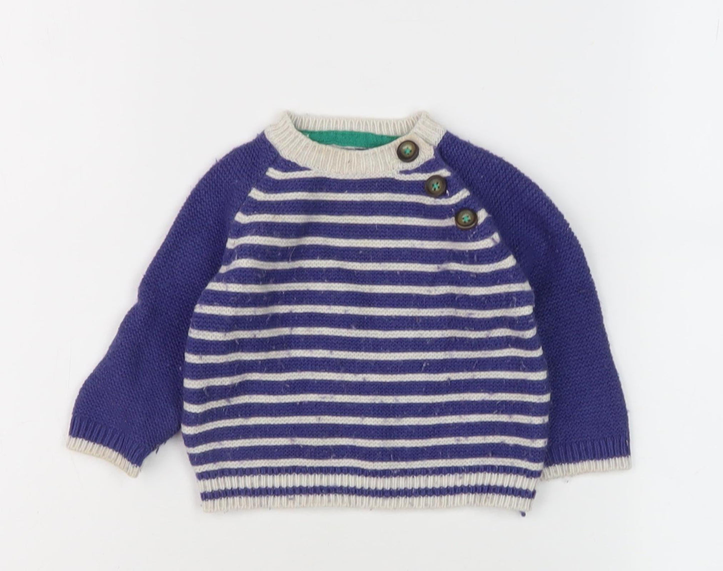 Baby Boden Unisex Striped Jumper Blue 6-9 Months