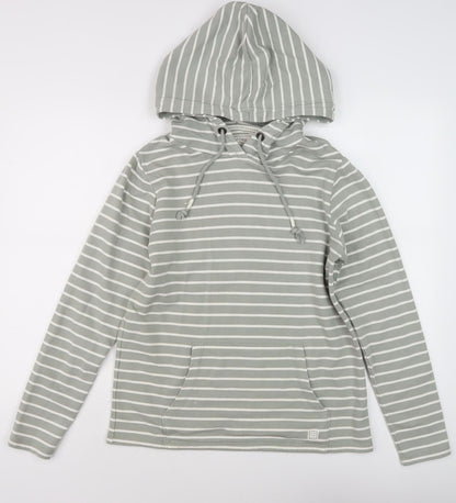 FatFace Women's Grey Striped Pullover Hoodie, S