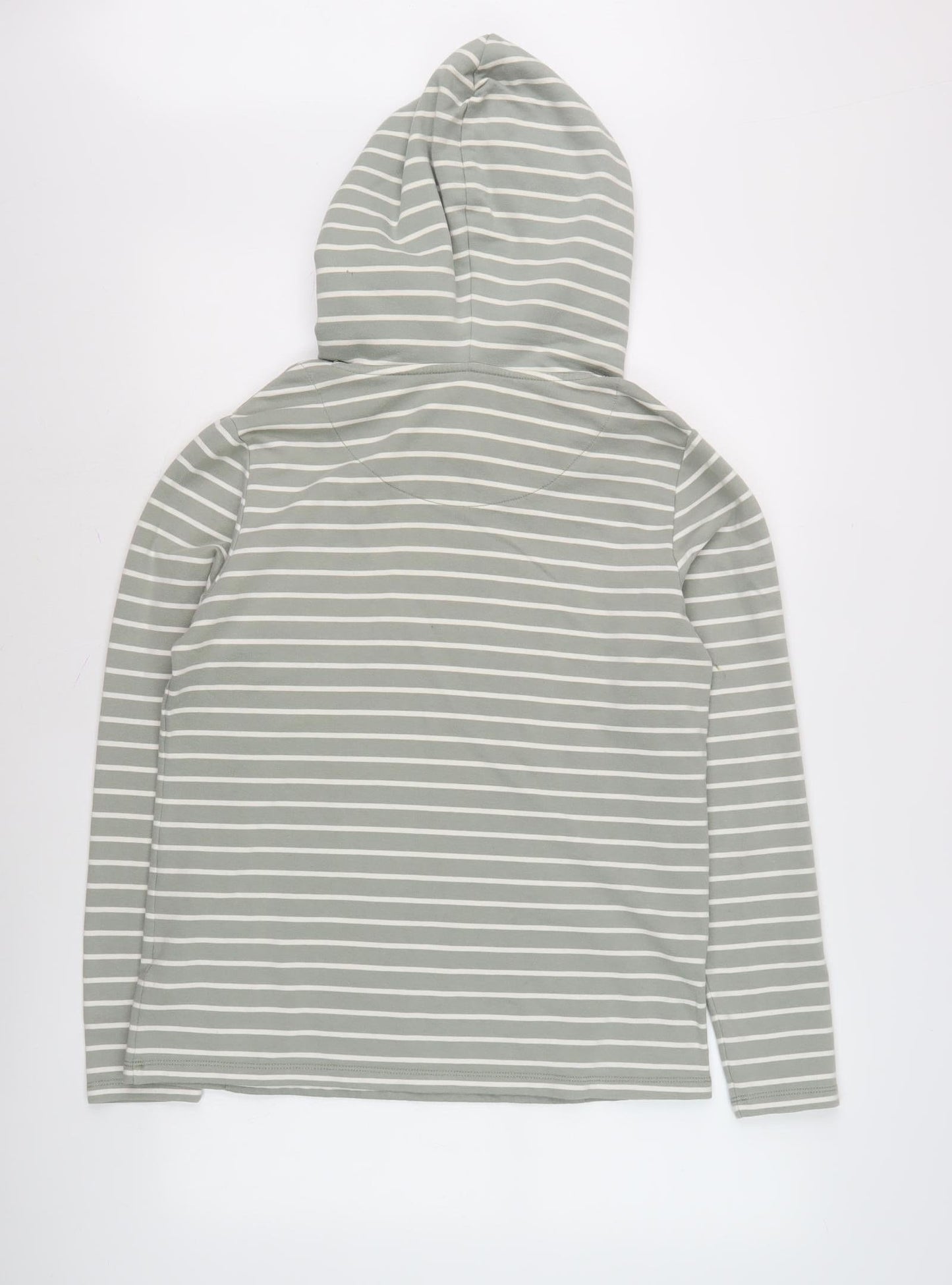 Fat Face Women's Grey Striped Pullover Hoodie, S