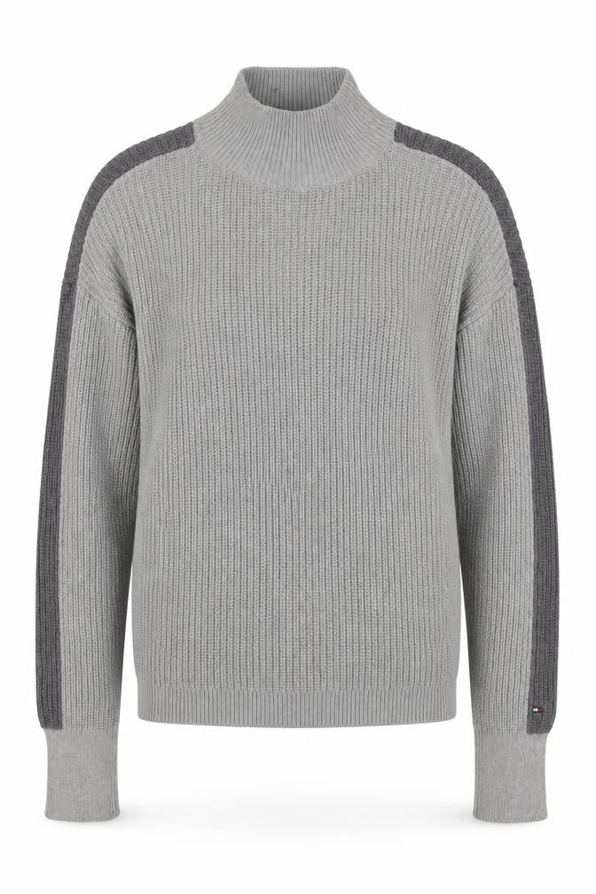 Tommy Hilfiger Men’s Grey Mock Neck Pullover Jumper - S