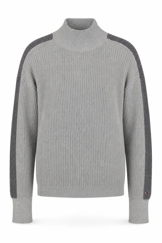 Tommy Hilfiger Men’s Grey Mock Neck Pullover Jumper - S