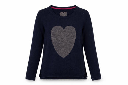 White Stuff Women's Blue Heart Jumper, Size 8, Casual Style