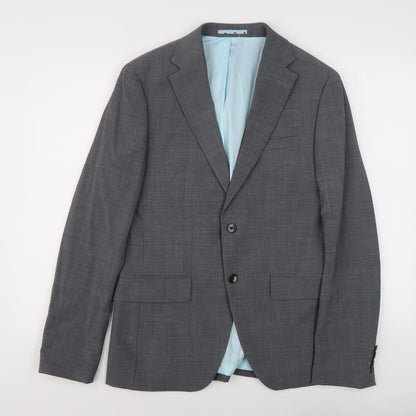 Moss London Men's Grey Slim Fit Suit Jacket 38R