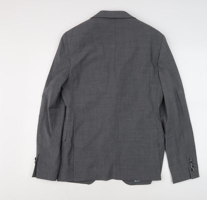 Moss London Men's Grey Slim Fit Suit Jacket 38R