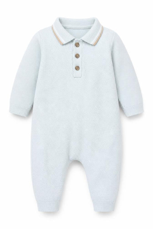 Next Unisex Baby Blue Knit Babygrow 0-3 Months