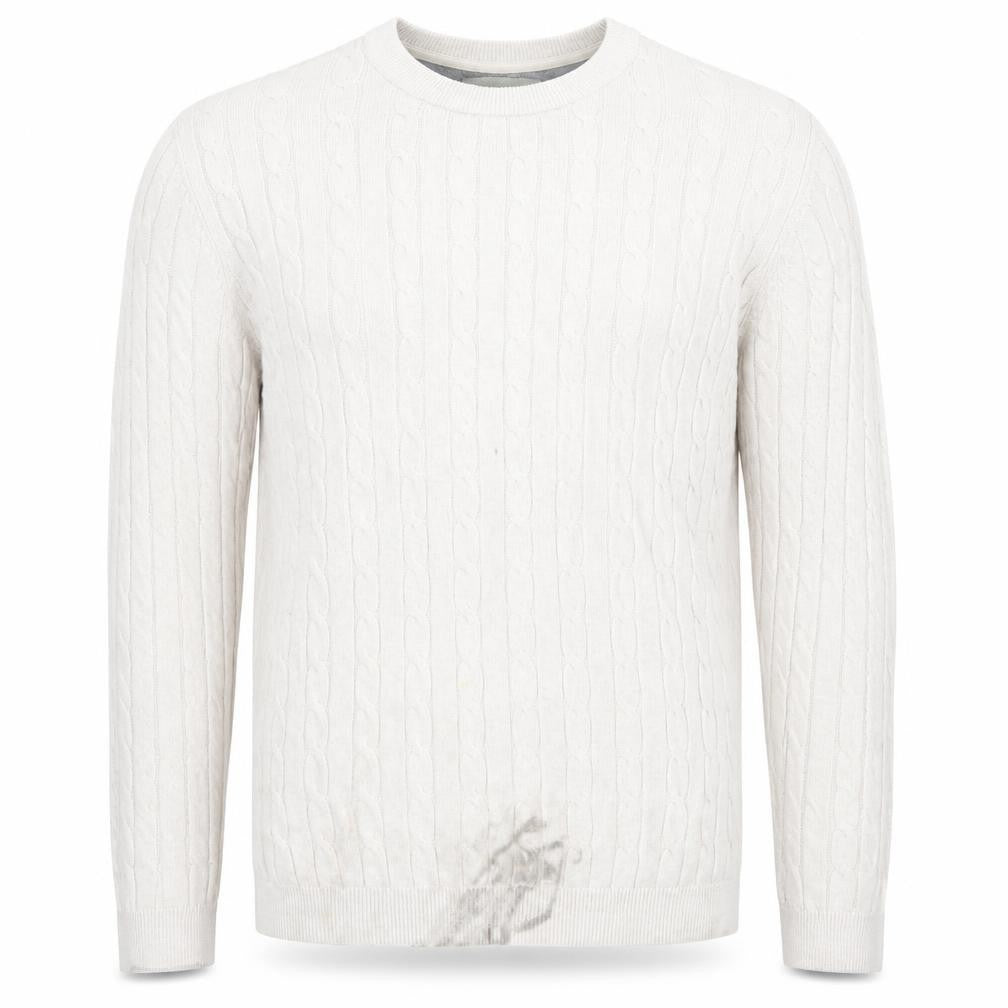 Racing Green Men's Ivory Cotton Pullover, Size M