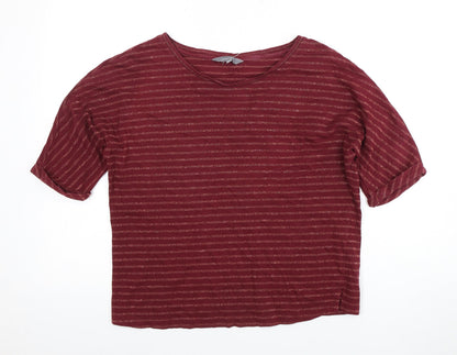 Additional front view of Principles Women's Red Striped Jersey Top, size 10