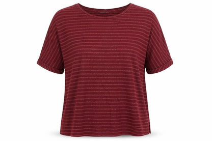 Front view of Principles Women's Red Striped Jersey Top, size 10