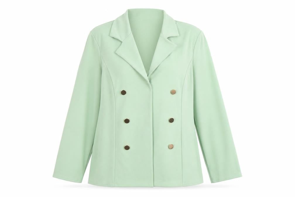 Quiz Women's Green Double-Breasted Blazer, Size 14