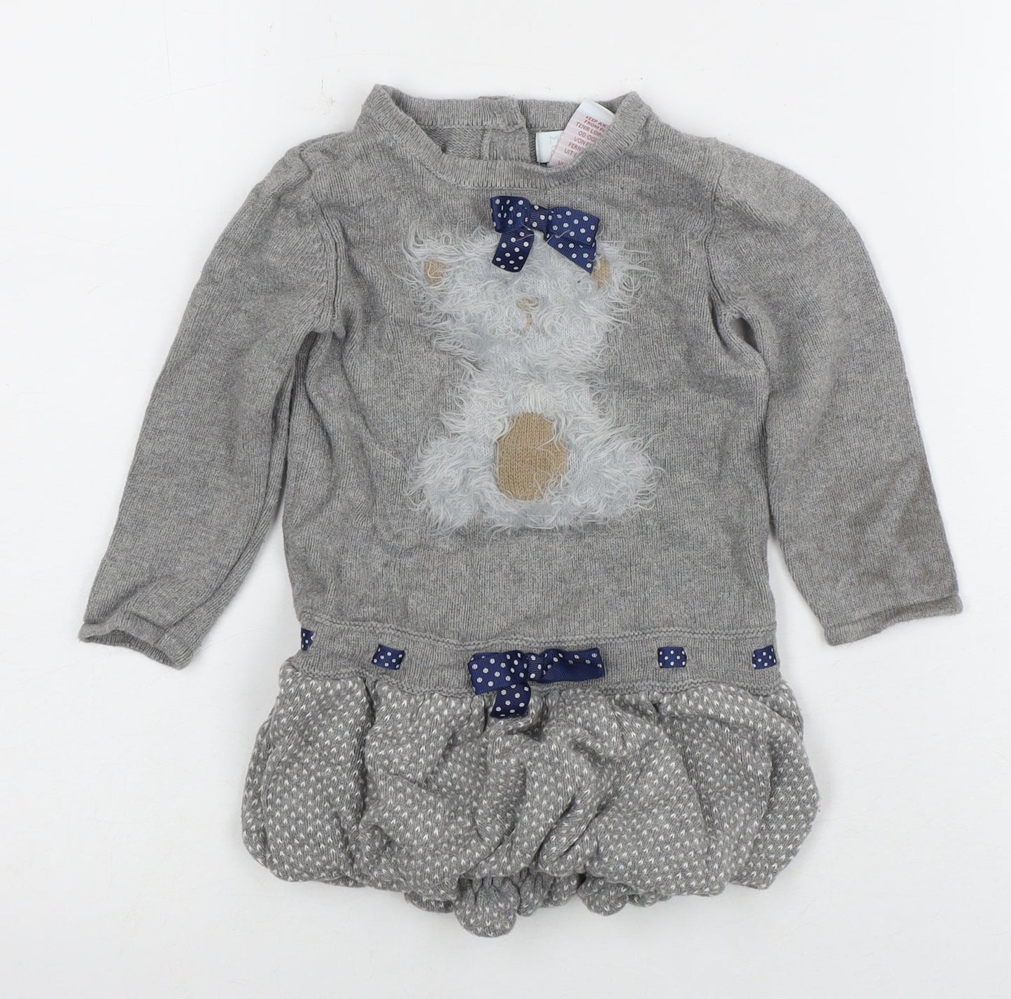 Marks and Spencer Grey Animal Knit Dress 12-18 Months