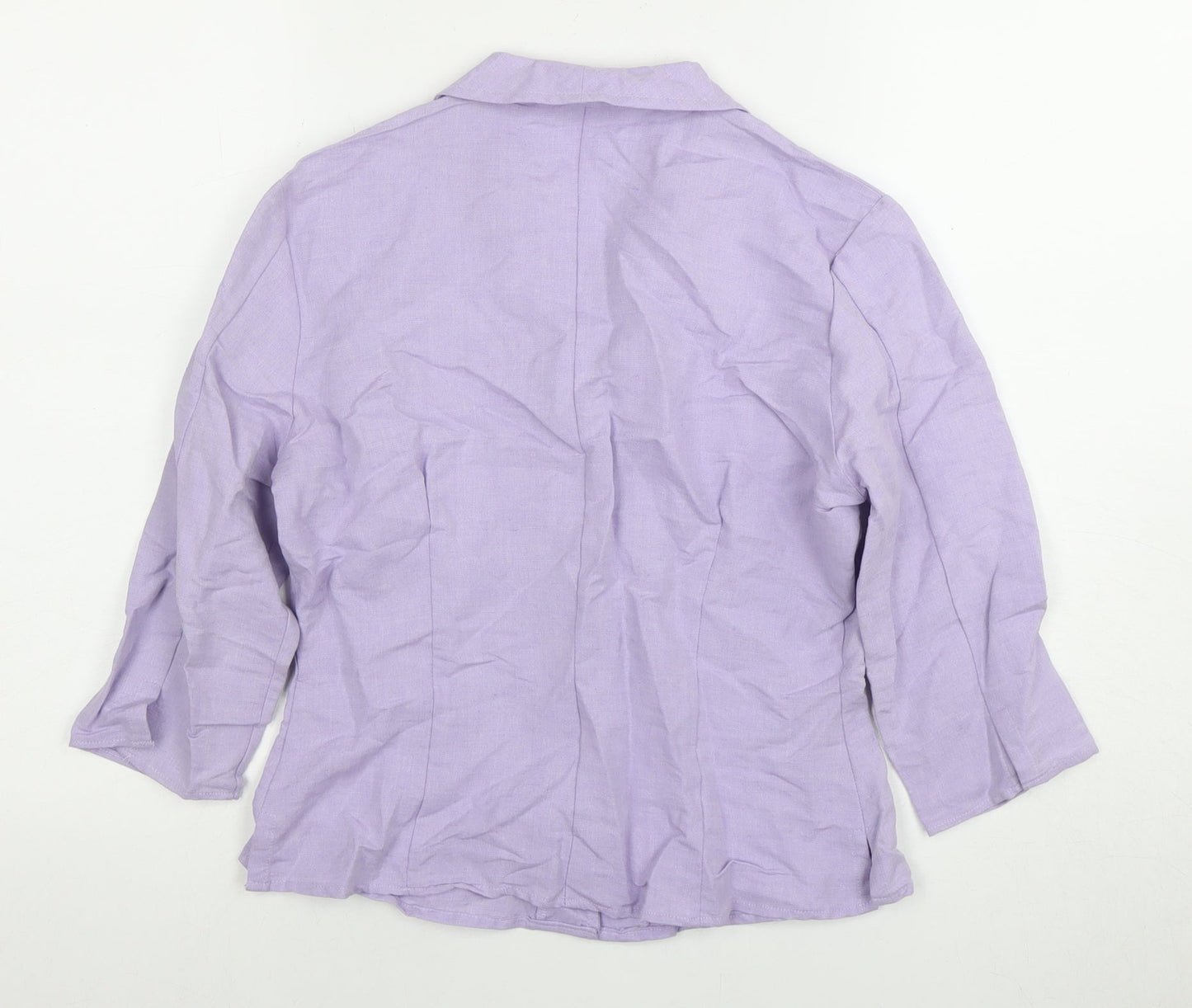 Marks and Spencer Women's Lilac Button-Up Shirt, Size 10