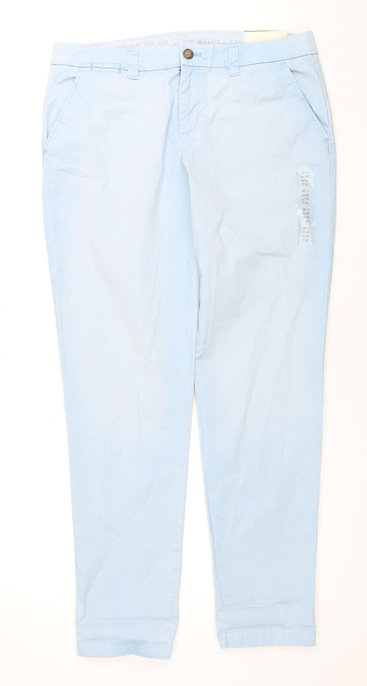Gap Women's Blue Straight-Leg Khakis Size 10