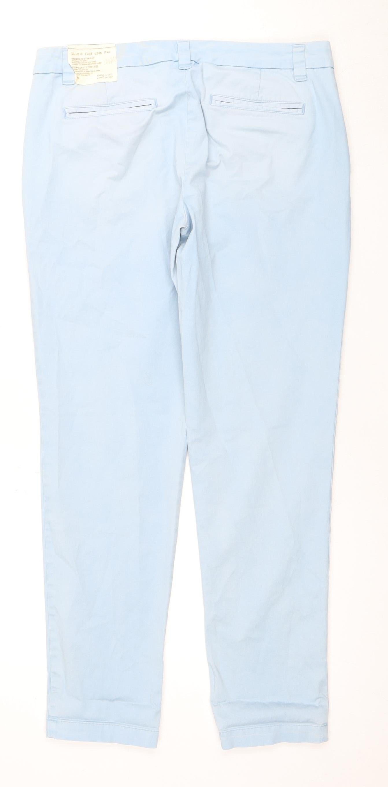 Gap Women's Blue Straight-Leg Khakis Size 10