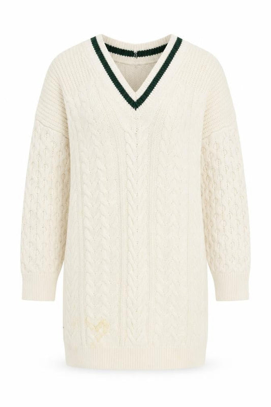 ASOS Women's White Knit V-Neck Dress Size 10